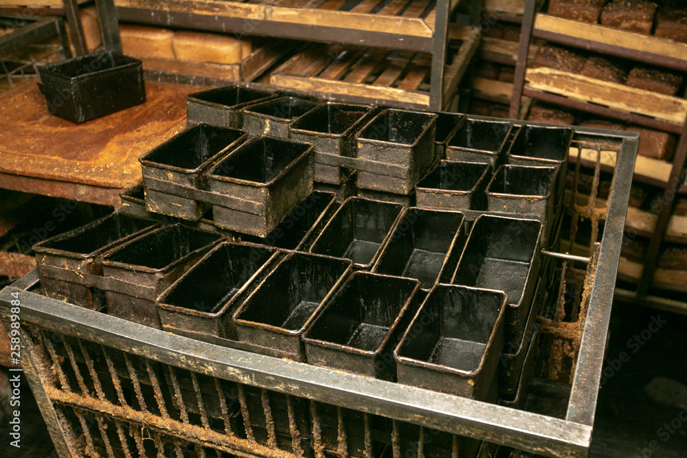 metal forms for baking fresh bread