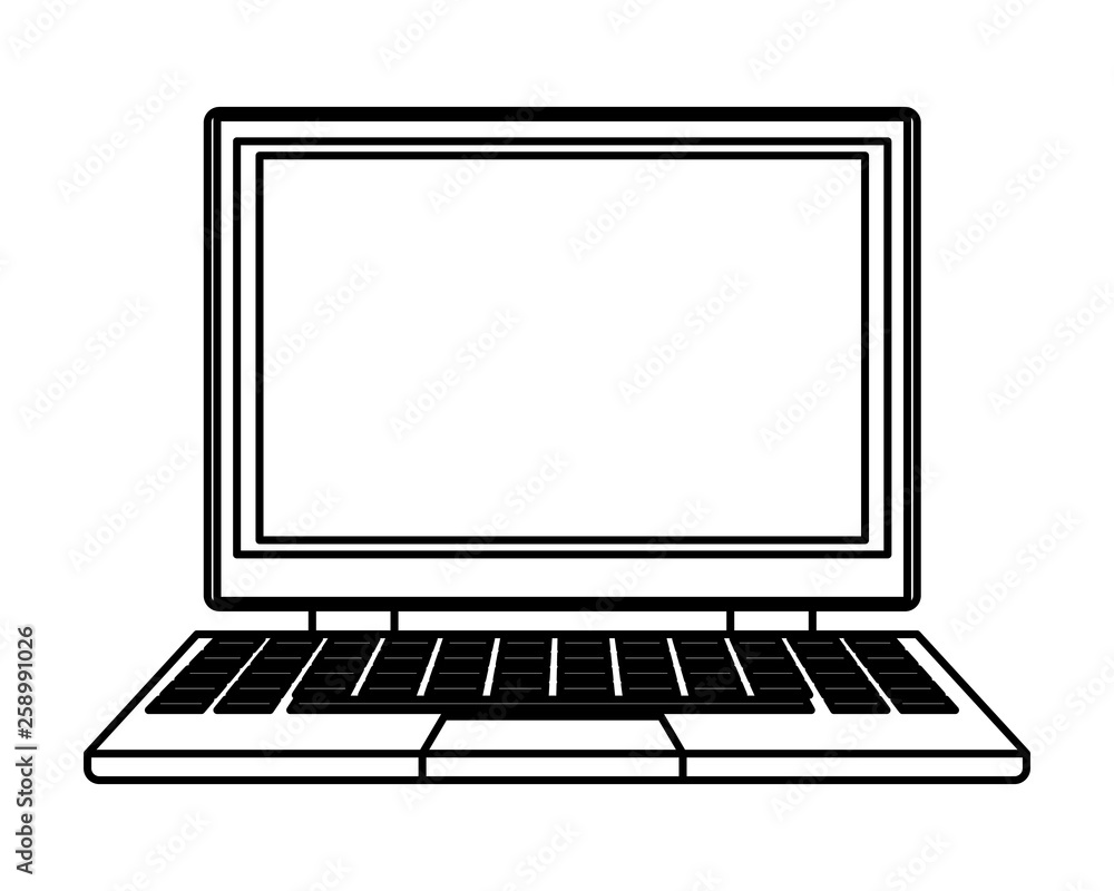 Laptop computer technology in black and white Laptop computer technology in black and white