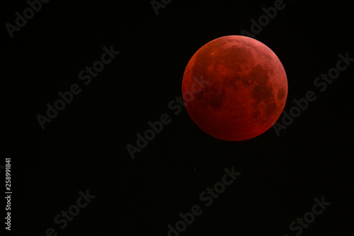 Germany, Frankfurt on Main, total lunar eclipse during maximum eclipse photo