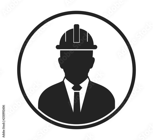 Male Engineer Profile Icon. Flat style vector EPS.