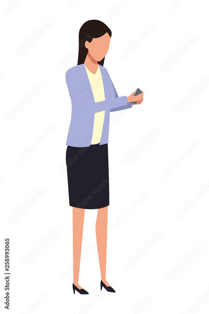 Businesswoman using smartphone cartoon Businesswoman using smartphone cartoon
