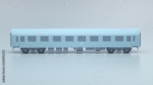 Minimalist rail car isolated 3D Illustration/Rendering