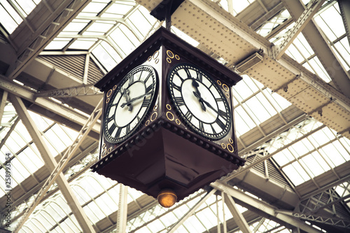 Meeting Point of Glasgow Central Station vintage clock photo