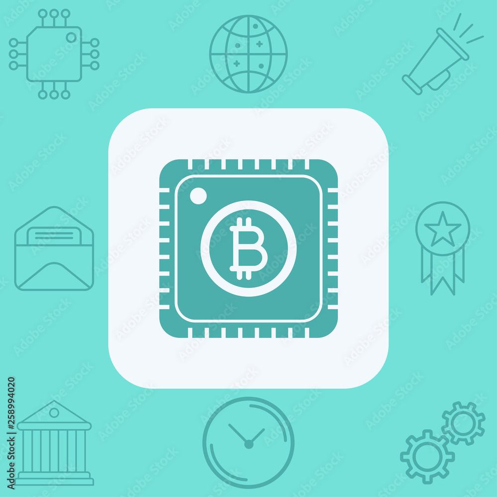Bitcoin cpu vector icon sign symbol Bitcoin cpu vector icon sign symbol