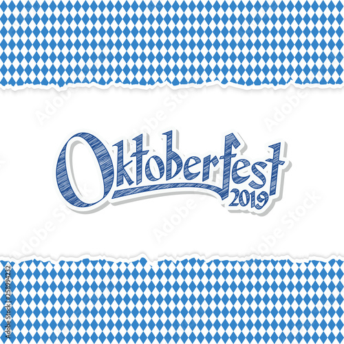 Oktoberfest 2019 background with ripped paper