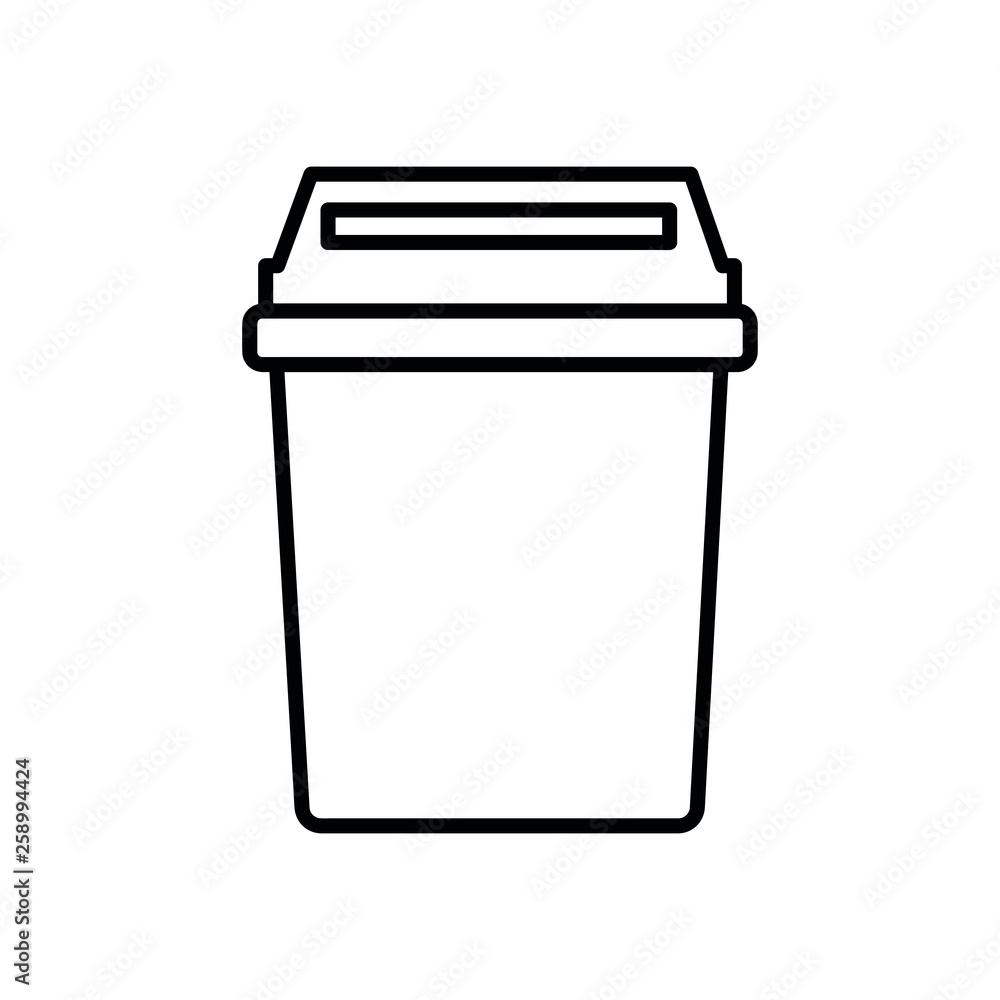 Trash bin line icon Kitchen garbage basket outline Trash bin line icon Kitchen garbage basket outline