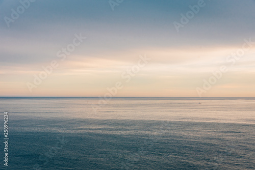 View of the Pacific Ocean at sunset, in Dana Point, Orange County, California © jonbilous