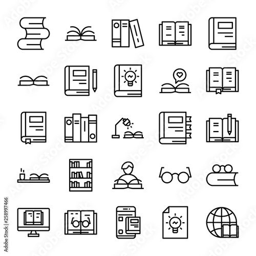 Book & Read Icon Outline
