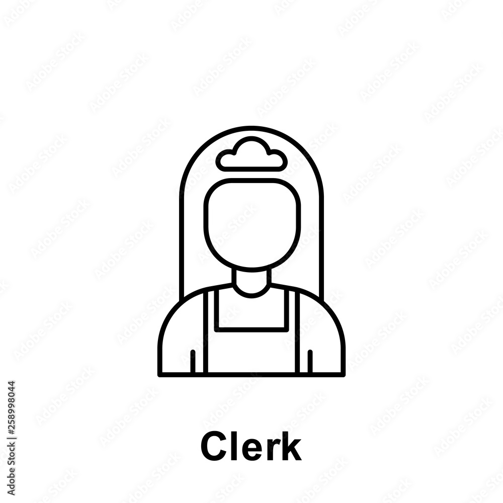 clerk outline icon. Element of labor day illustration icon. Signs and symbols can be used for web, logo, mobile app, UI, UX