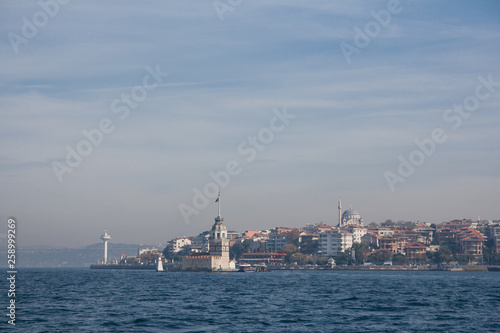 Bosphorus cruise, Istanbul, Turkey. Waves on water.