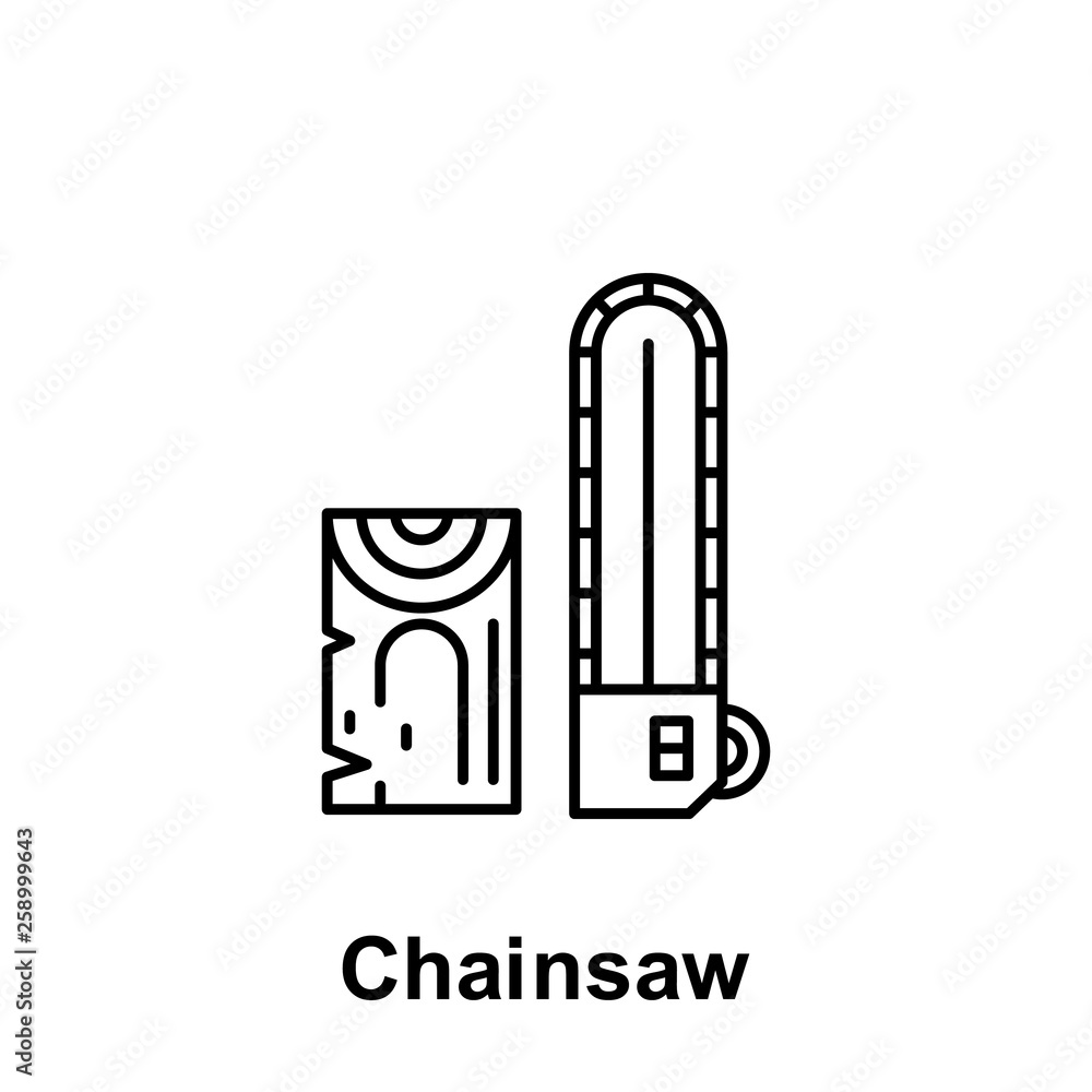 Obraz premium chainsaw outline icon. Element of labor day illustration icon. Signs and symbols can be used for web, logo, mobile app, UI, UX