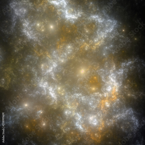 Dark gold fractal galaxy, digital artwork for creative graphic design