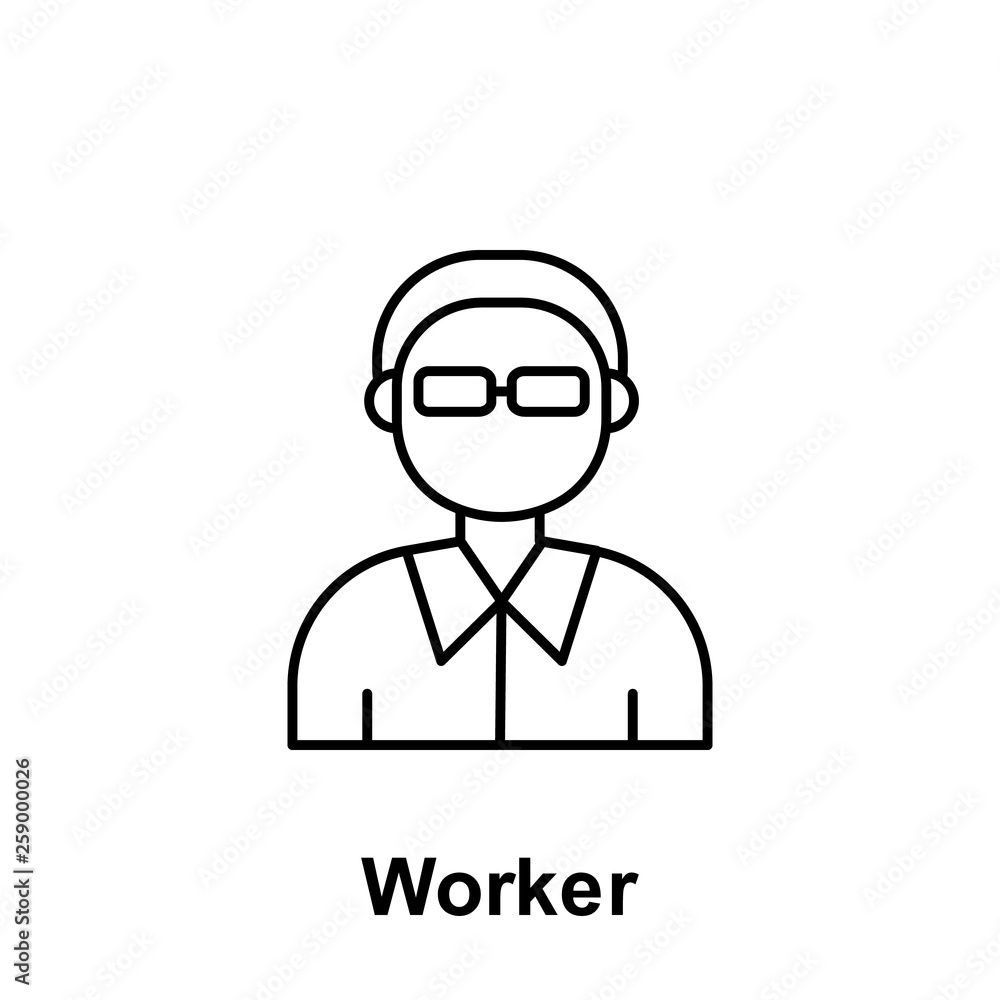 worker outline icon. Element of labor day illustration icon. Signs and symbols can be used for web, logo, mobile app, UI, UX