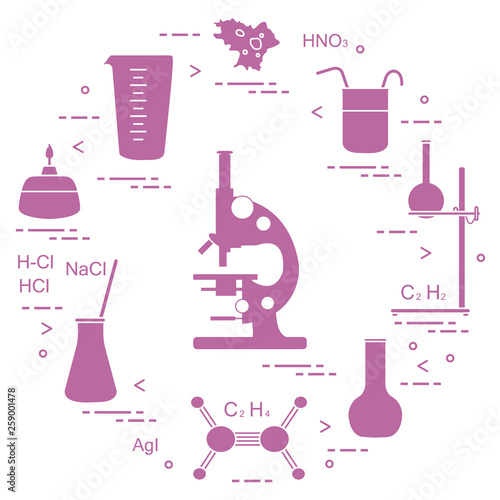 Chemistry scientific, education elements.