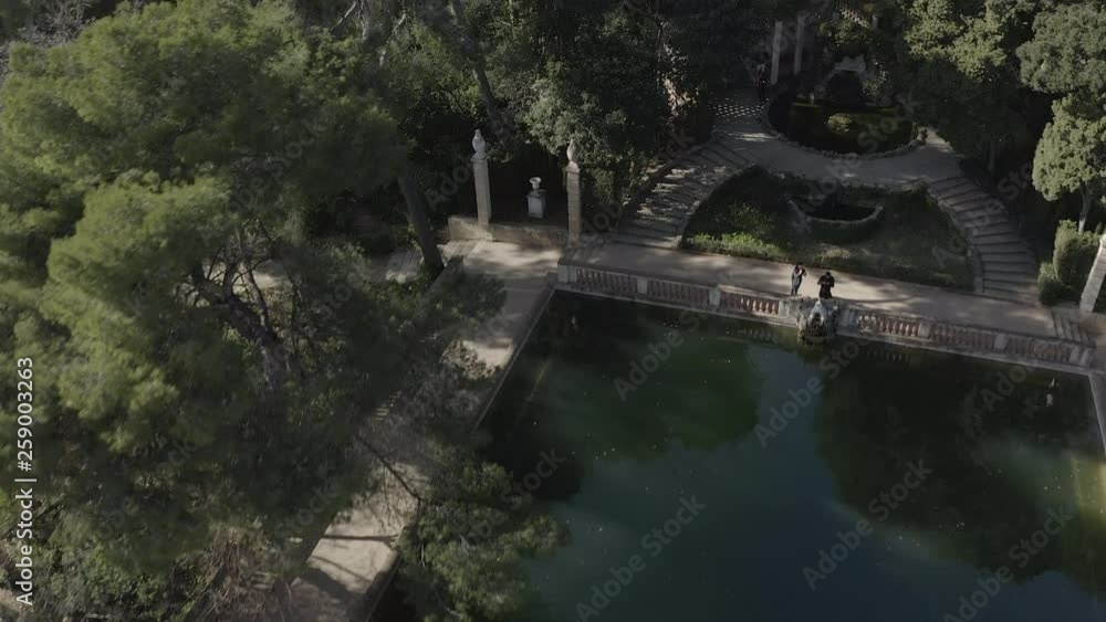 Detail of a beautiful landscape near the Labyrinth Park of Horta. Barcelona. Spain. Aerial view traveling Detail of a beautiful landscape near the Labyrinth Park of Horta. Barcelona. Spain. Aerial view traveling