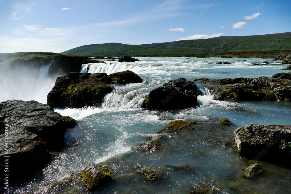 Before the fall - river immediately above Godafoss waterfall, Iceland