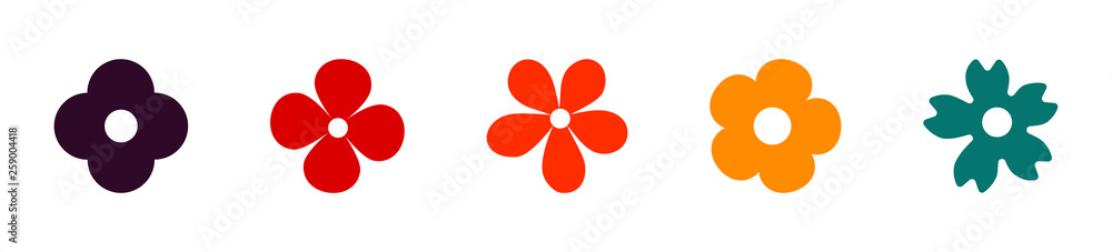 Flower icons set. Flowers in flat design. Early spring flowers Flower icons set. Flowers in flat design. Early spring flowers