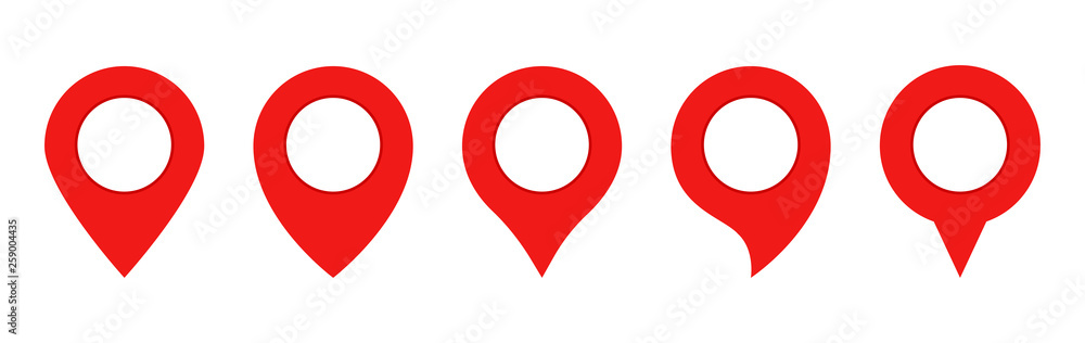 Red Pin map set. Gps Point. Location icons.Map pin icons Red Pin map set. Gps Point. Location icons.Map pin icons