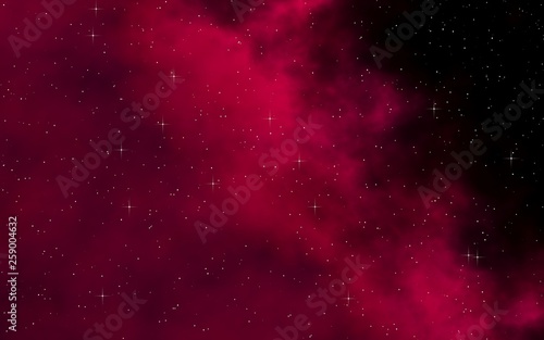 Colorful and beautiful space background. Outer space. Starry outer space texture. Templates  red background. 3D illustration