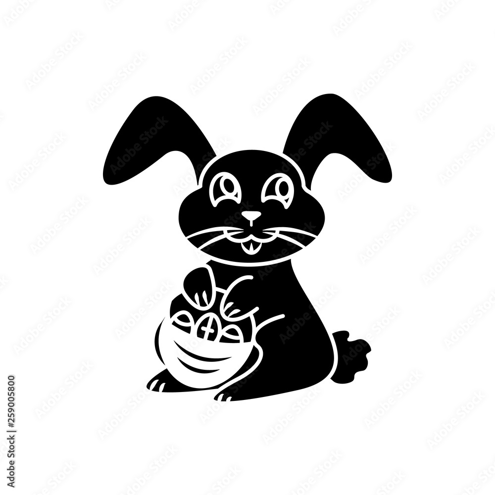 Happy easter icon easter hare or rabbit Happy easter icon easter hare or rabbit