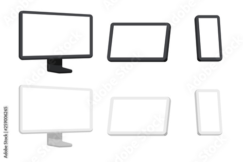 Minimalistic Devices - Desktop, Tablet and Phone