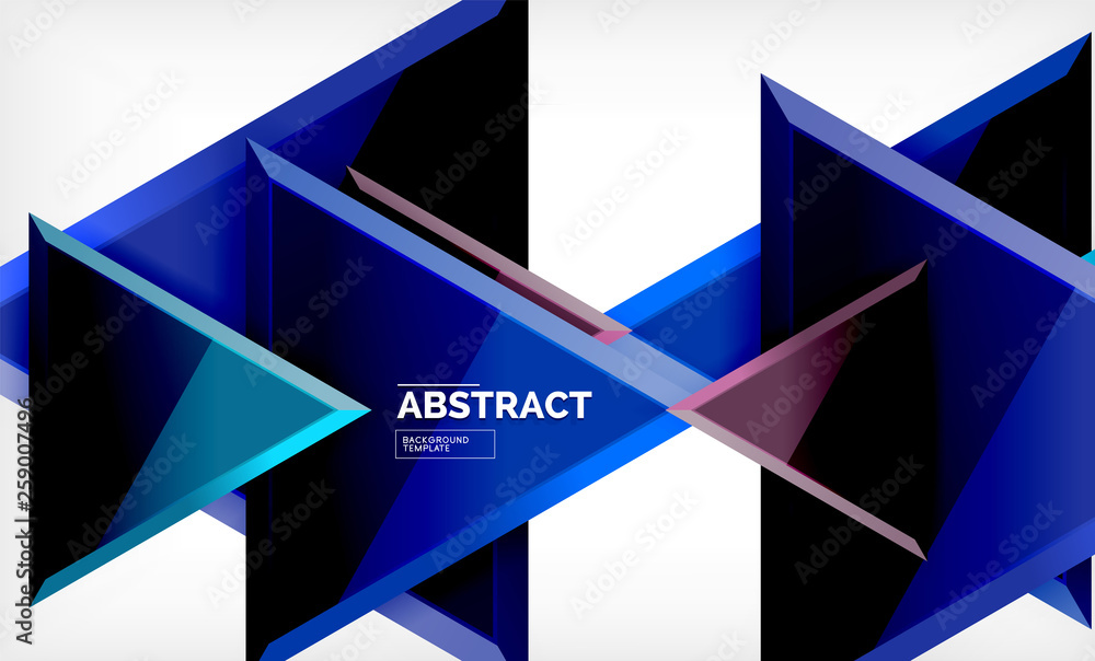 Tech futuristic geometric 3d shapes, minimal abstract background