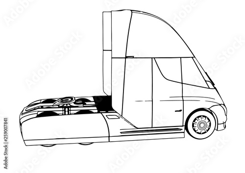 sketch of a modern truck vector