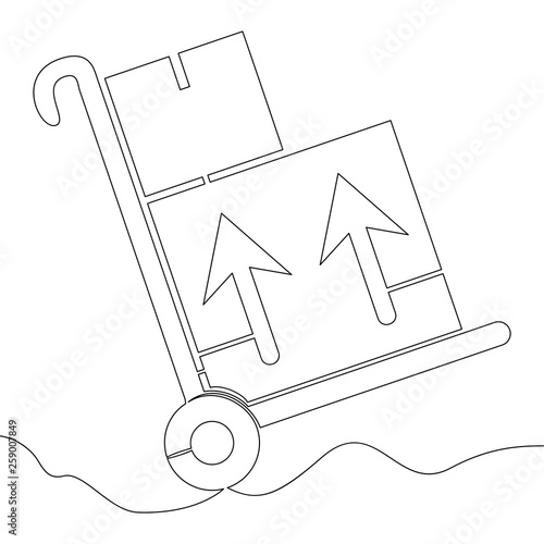 One line warehouse trolley delivery handcart
