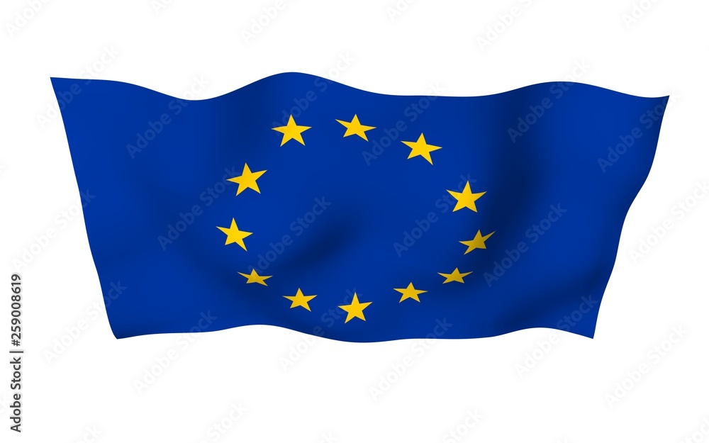 Slightly waving flag of the European Union isolated Slightly waving flag of the European Union isolated
