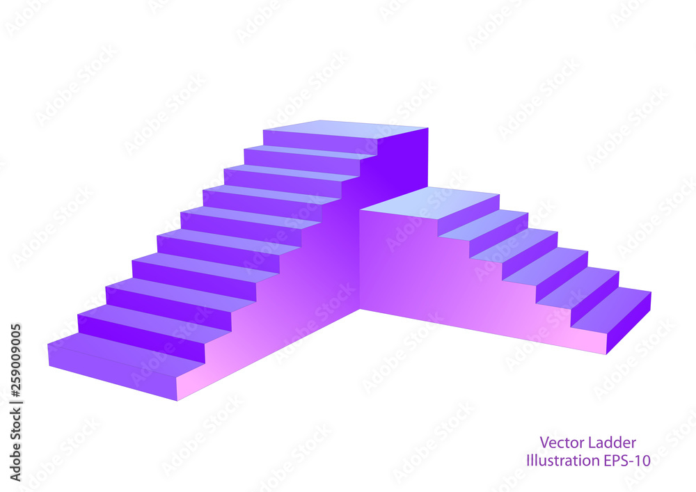 Obraz premium Ladder rising to the top . Stairs concept illustration, vector .