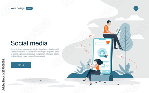 Business concept, social media, learning,  People  are creating  business on internet, analysis and problem solving, Online business promotion, Brainstorming together in team work.Vector illustration.