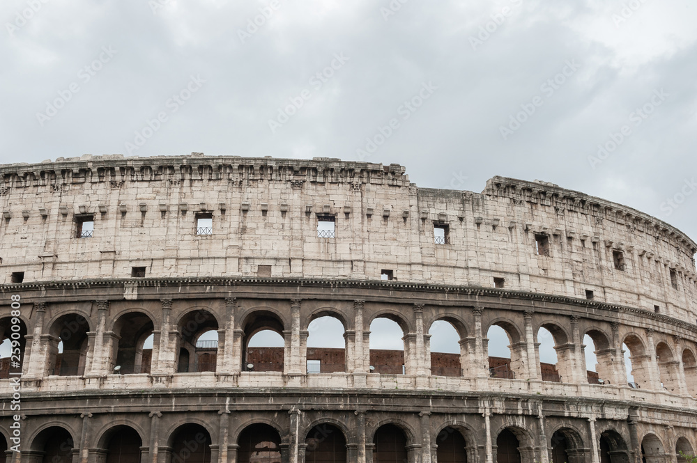  Colosseo amphitheater in cloud day.