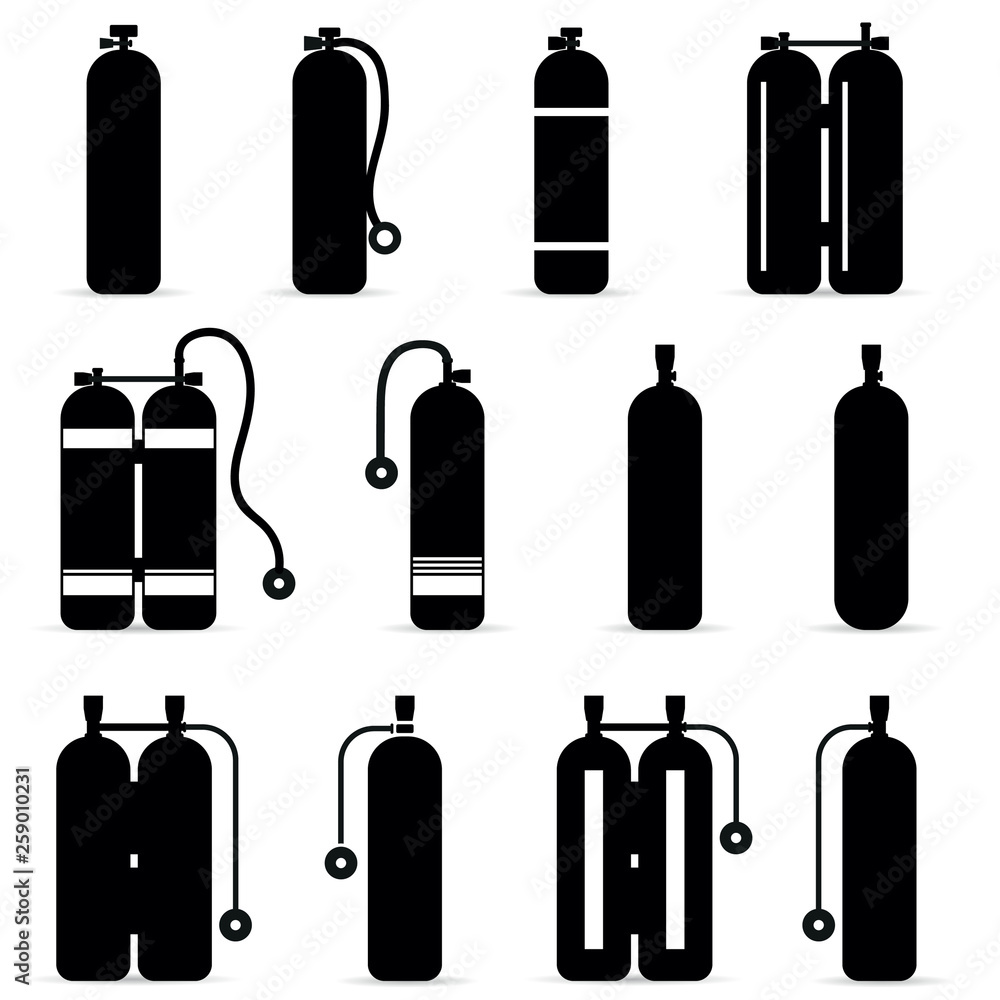 oxygen scuba tank for diving silhouette oxygen scuba tank for diving silhouette