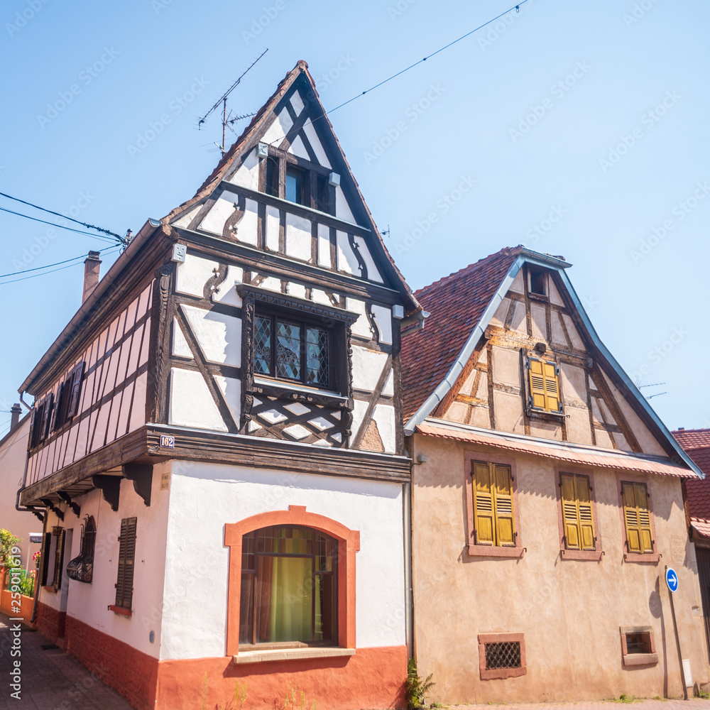 Maison à colombages à Obernai, Alsace, France
