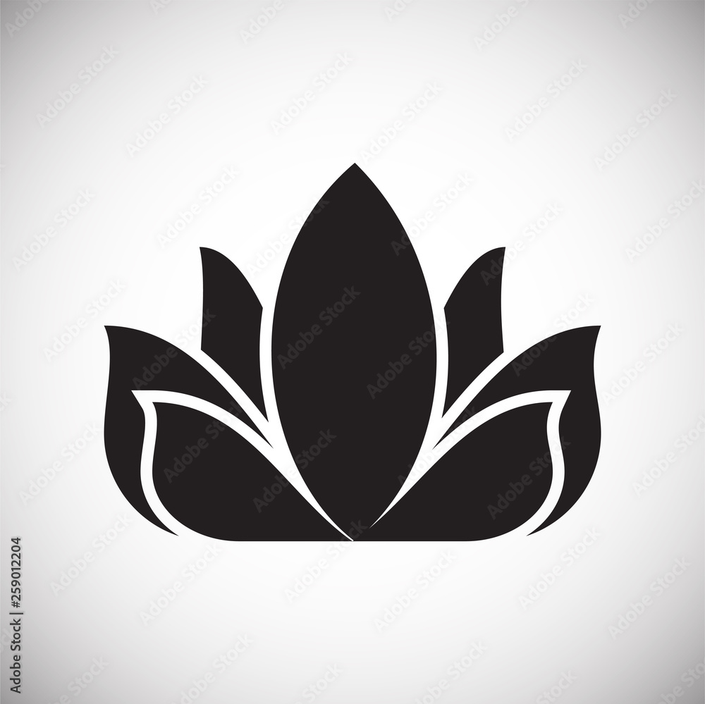 Lotos flower icon on background for graphic and web design. Simple vector sign. Internet concept symbol for website button or mobile app.