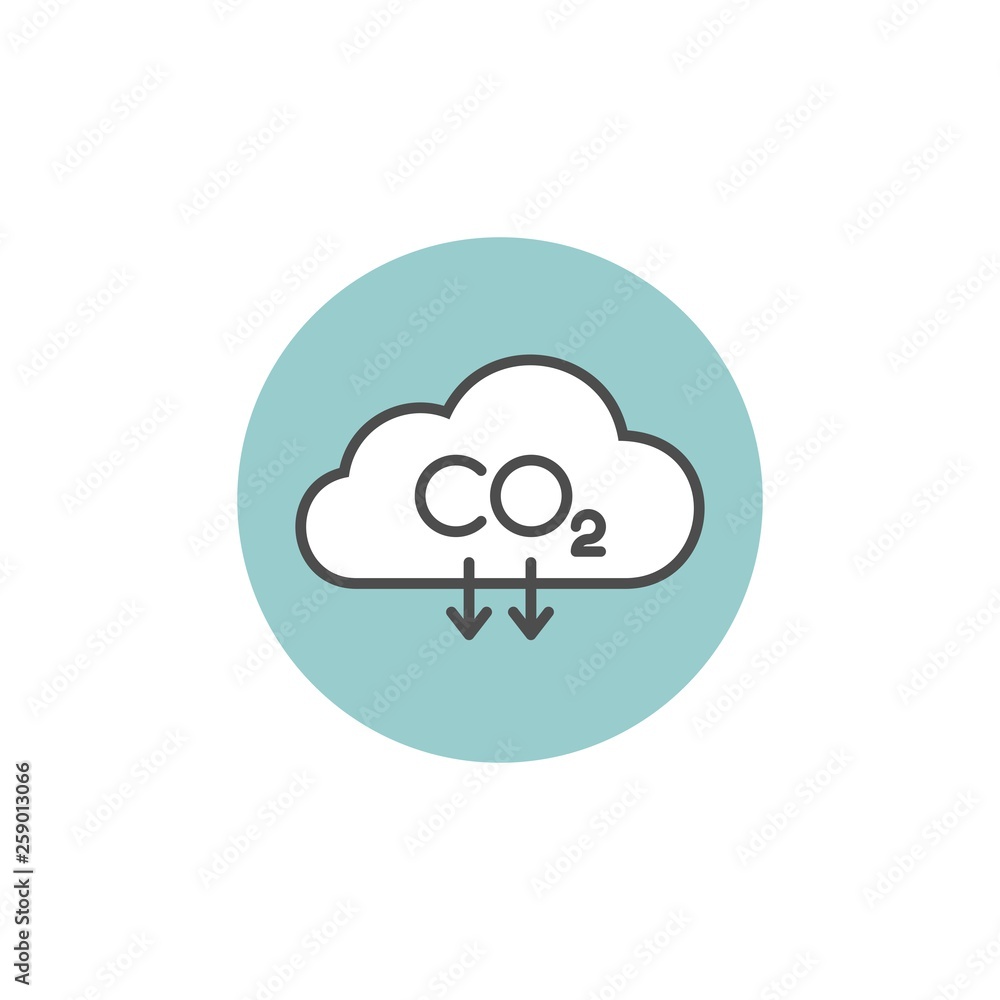 Carbon dioxide flat vector icon