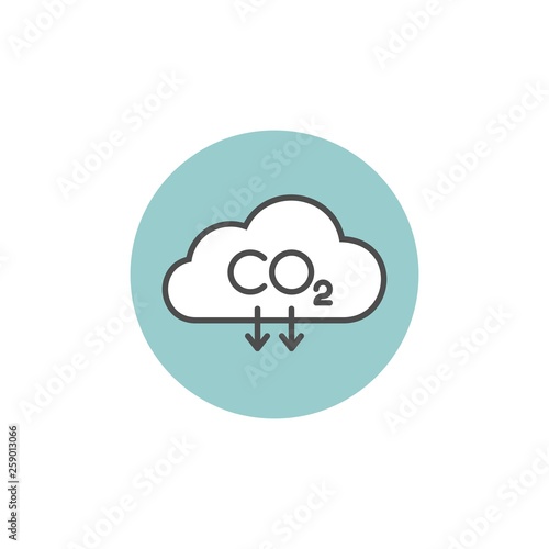 Carbon dioxide flat vector icon
