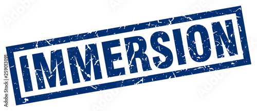 square grunge blue immersion stamp