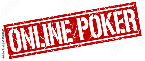 online poker square grunge stamp