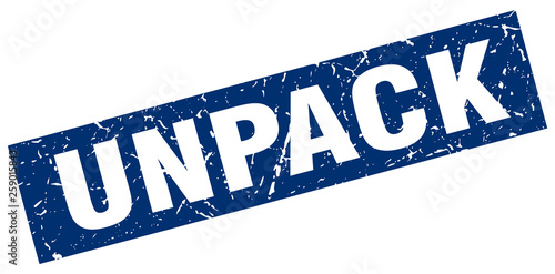 square grunge blue unpack stamp