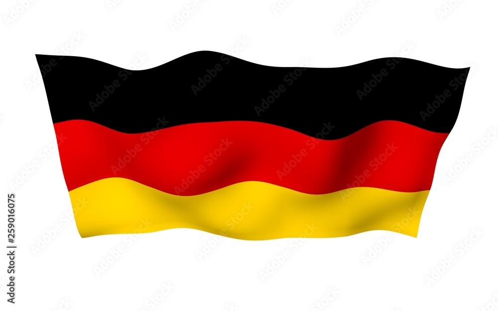 Naklejka premium Flag of Germany. Wide format 3D illustration. State symbol of the Federal Republic of Germany. 3D rendering