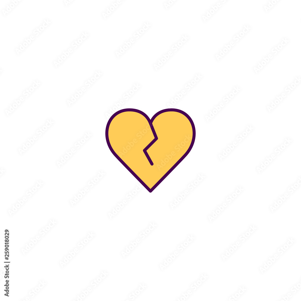 Broken heart Icon Design. Lifestyle icon vector design Broken heart Icon Design. Lifestyle icon vector design