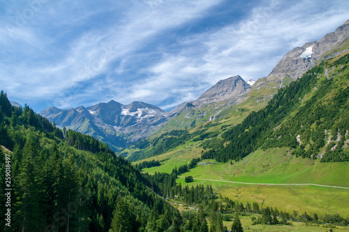 Beautiful valley with high mountains in Austria