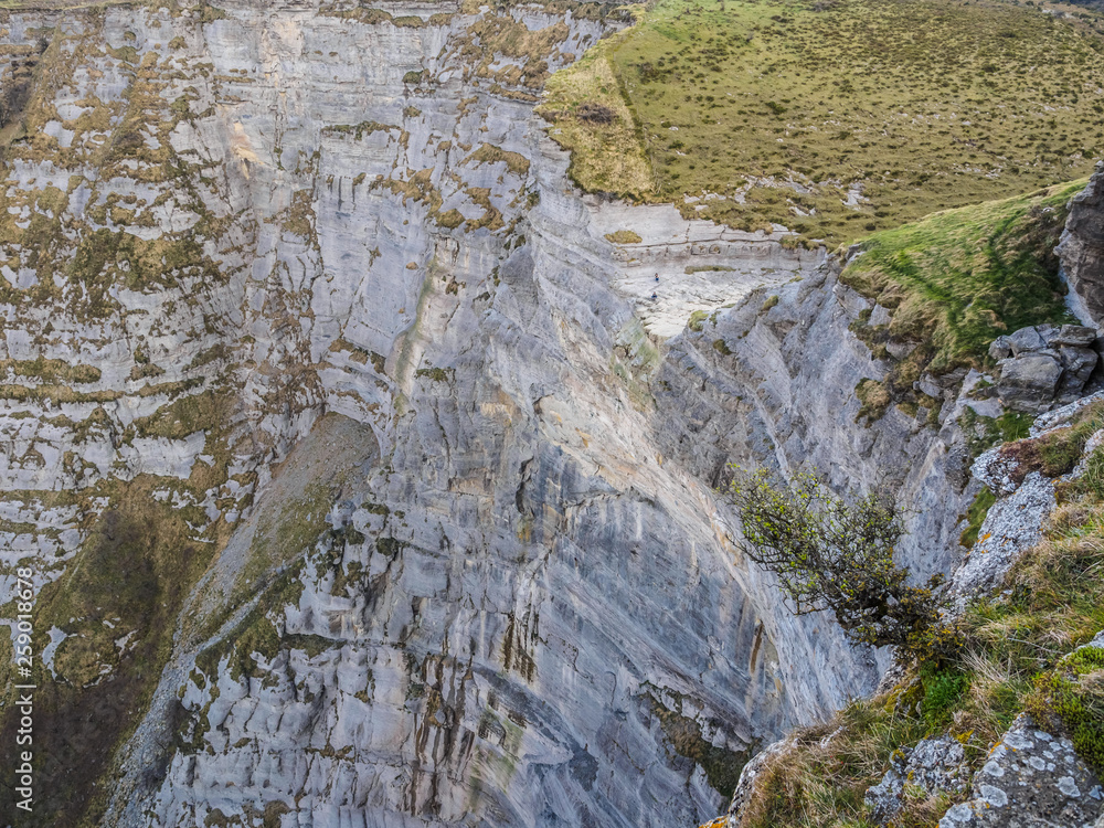 Nervión River canyon and the Nervión waterfall on a sunny day. Border in the Basque Country and Castilla y Leon Nervión River canyon and the Nervión waterfall on a sunny day. Border in the Basque Country and Castilla y Leon