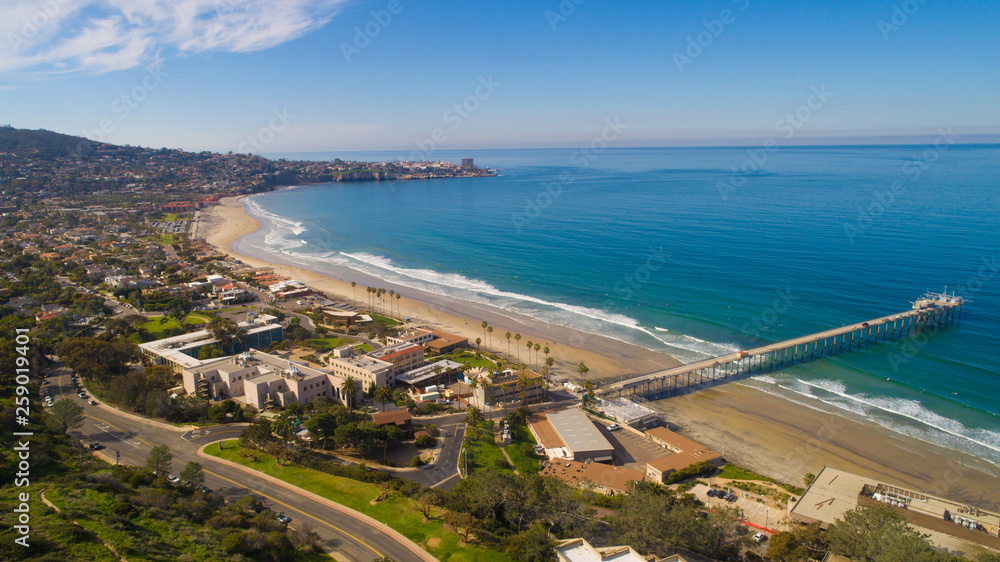 Summer Aerial View of California Beach Coast