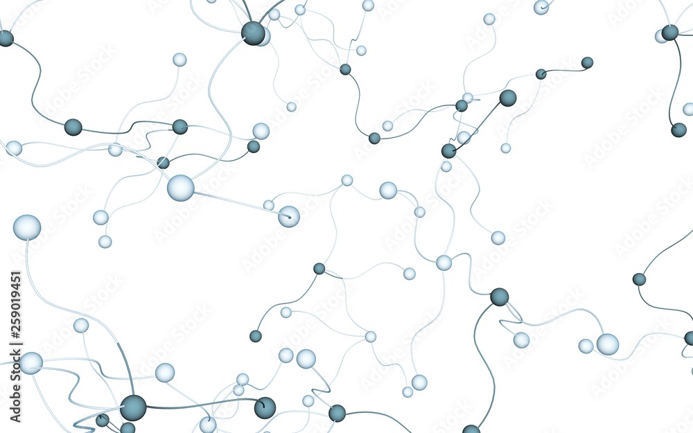 Neural network. Social network. Futuristic dna, deoxyribonucleic acid. Abstract molecule, cell illustration, mycelium. Light background. 3D illustration Neural network. Social network. Futuristic dna, deoxyribonucleic acid. Abstract molecule, cell illustration, mycelium. Light background. 3D illustration