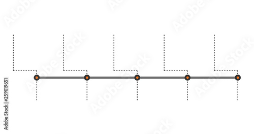 Timeline infographic template. Business concept with options, parts, steps with place for text. Vector illustration isolated on white background.
