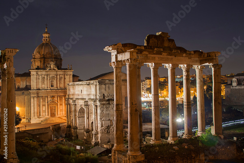 View of rome at night