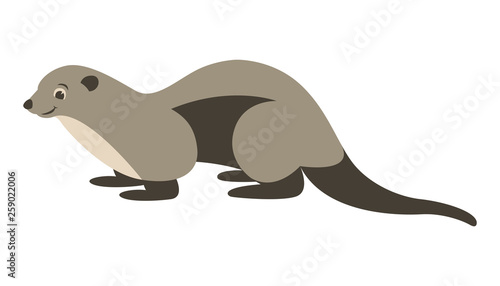cartoon otter  vector illustration flat style profile