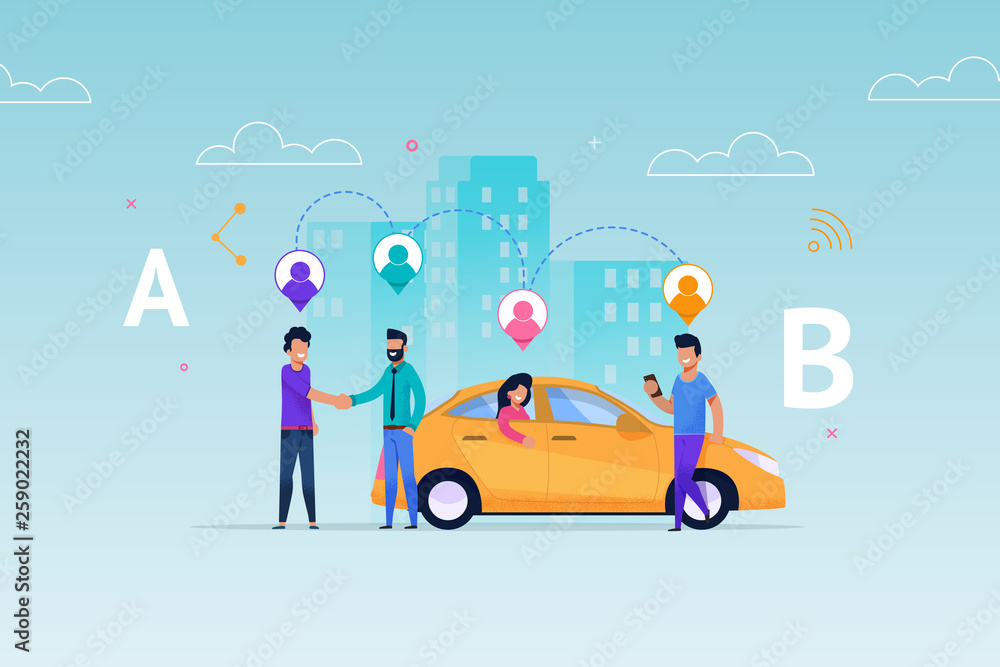 Taxi Carsharing Service. Transport Rent Allocation Taxi Carsharing Service. Transport Rent Allocation